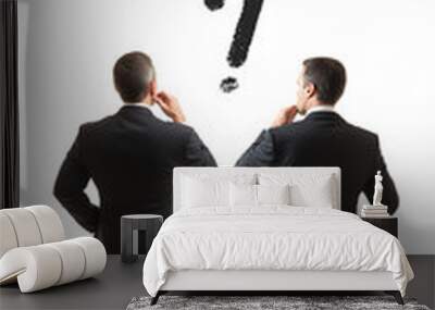 Company Growth, Two Businessmen discussing Company Growth, Growth stock photo, isolated on white, Business Portrait Stock Photo Wall mural