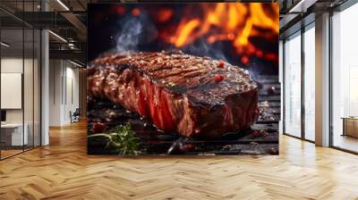 Sizzling Grilled Steak: Ribeye, T-bone, Sirloin, Filet Mignon Wall mural