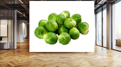 brussels sprouts isolated on white background, ai generated Wall mural