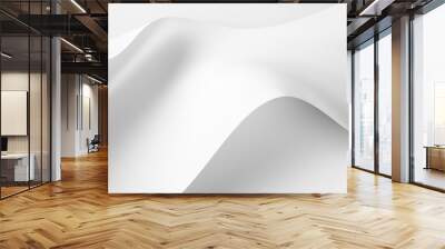 Minimalistic white abstract waves in smooth flowing shapes Wall mural