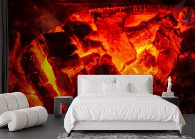 Abstract background of burning coals Wall mural