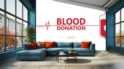 Blood donation day on isolated white background for poster, banner, card, and background. Vector illustration flat design concept. Wall mural