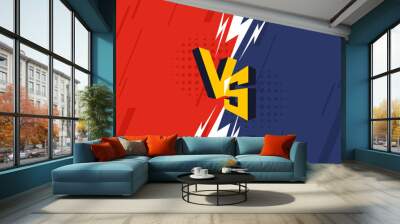 Versus banner. VS. Game battle separation of two color, red and blue. Vector illustration template, background and poster.	
 Wall mural