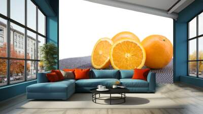 Orange fruit isolated on white background. Wall mural