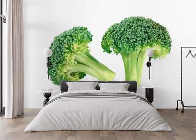 Broccoli isolated on white transparent with PNG background Wall mural