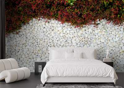 Gravel stones and green Wall mural