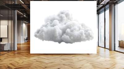 A single fluffy white cloud, perfect for adding a dreamy and soft touch to visuals.. Wall mural