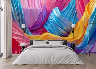 A colorful piece of fabric with a rainbow pattern Wall mural