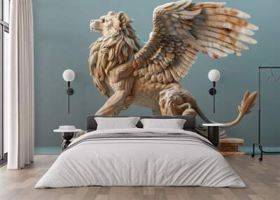 A large Griffin Guardian with its wings spread out Wall mural