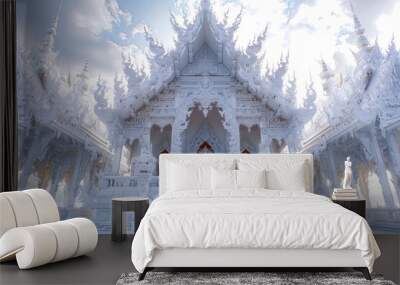 A large white building with a lot of intricate details Wall mural