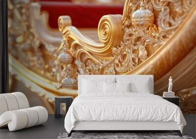 gold carousel has a very ornate design and is very detailed Wall mural