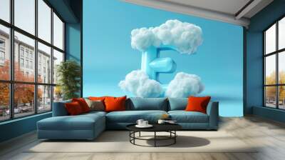 The letter E is made out of clouds Wall mural