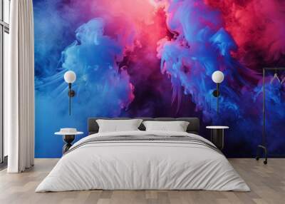 Two angels are fighting in a cloud of smoke Wall mural