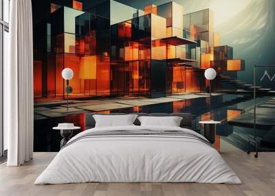 city in the night Wall mural