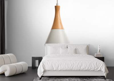 A Scandinavian-inspired pendant light characterized by clean lines and a neutral color palette, isolated on a white background Wall mural