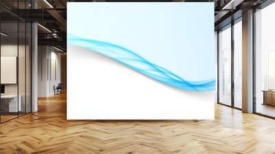 Bright blue abstract transparent border swoosh line background Wall mural