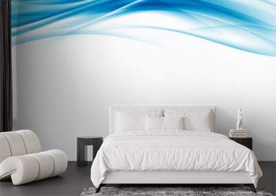 Contemporary abstract blue wave border hi-tech Wall mural