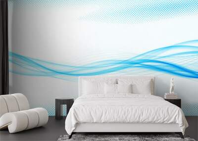 Speedy abstract futuristic modern bright swoosh wave lines layout Wall mural