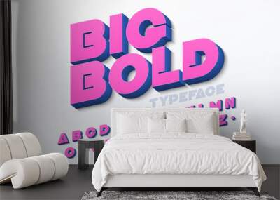 Bold 3d font Wall mural