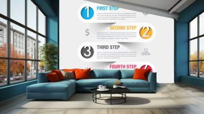 Business steps infographics template Wall mural