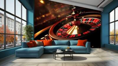 Casino roulette wheel background Wall mural