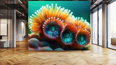 Christmas Tree Worm. Generative AI Wall mural