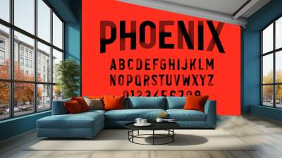 Condensed style modern font, alphabet letters and numbers vector Wall mural