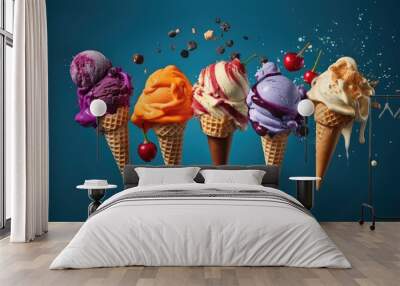 Creative ice-cream. Generative AI Wall mural