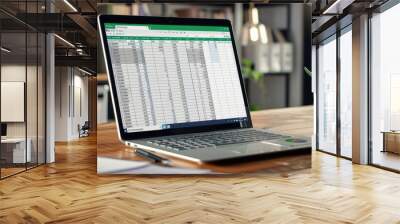 Data and graphs in spreadsheet documents for online analysis Wall mural