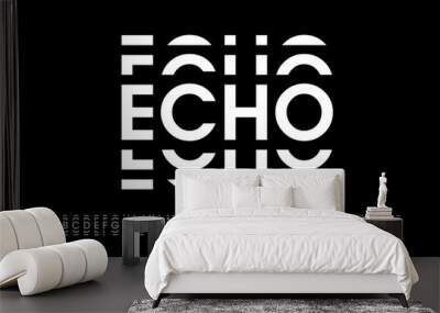 Echo style modern font, alphabet letters and numbers Wall mural