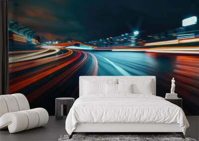 Empty race track, long exposure shot Wall mural