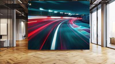 Empty race track, long exposure shot Wall mural