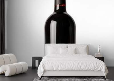 Female hand holding a bottle of red wine on white background Wall mural