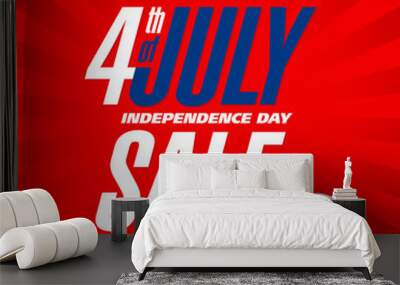 Fourth of July USA Independence day sale banner design template  Wall mural