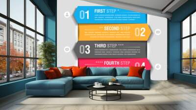 Infographics design template Wall mural