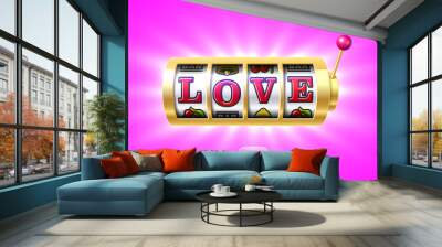 love word on gold slot machine Wall mural