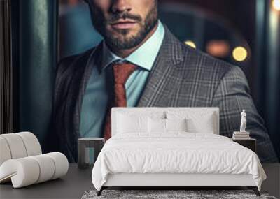 Modern business man wearing suit Wall mural