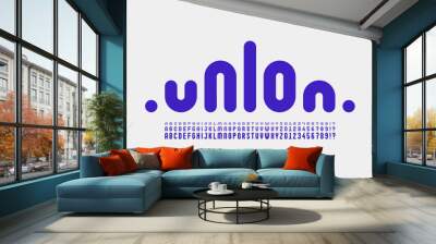 Modern font design with three heights, alphabet letters and numbers vector illustration Wall mural