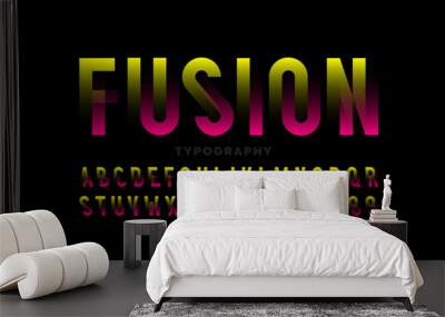 Modern fusion style font design, alphabet letters and numbers vector illustration Wall mural