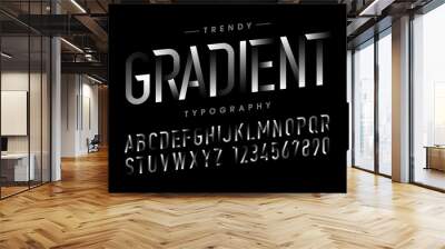 Modern Gradient font, alphabet and numbers Wall mural