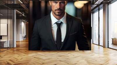 Modern man in a luxury business suit Wall mural