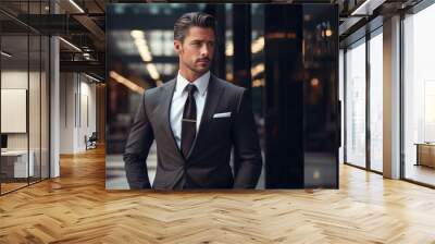 Modern man in a luxury business suit Wall mural