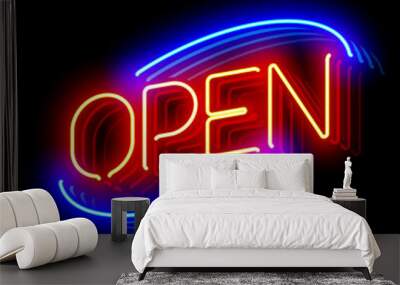 Open neon sign  Wall mural