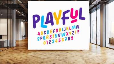 Playful style letters font design, alphabet and numbers vector illustration Wall mural