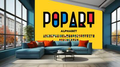 Pop art style font design, alphabet letters and numbers Wall mural