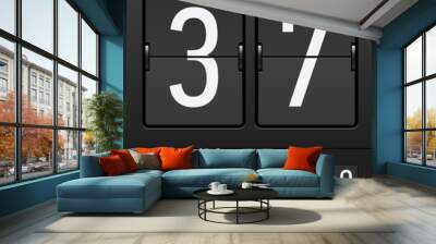 Set of figures on a mechanical scoreboard. Vector. Wall mural