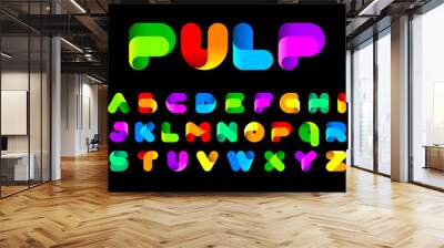 Stylised twisted colorful Pulp font Wall mural