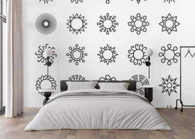 Sun icons set 2 Wall mural