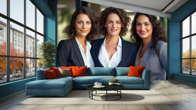 Three business women in a professional and formal but friendly appearance Wall mural