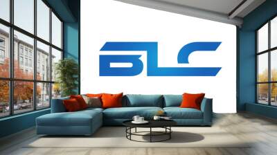 Connected BLC Letters logo Design, Linked Chain logo Concept Wall mural